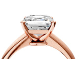 1 Carat Asscher Cut Rose gold Diamond Solitaire Engagement Ring with Classic Band and Four-Prong Setting_16