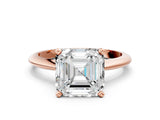 1 Carat Asscher Cut Rose gold Diamond Solitaire Engagement Ring with Classic Band and Four-Prong Setting_36
