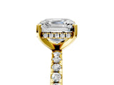 1 Carat Asscher Cut Yellow gold Diamond Solitaire Ring with Round  Pavé Band and Four-Prong Setting_41