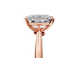 1 Carat Emerald Cut Rose gold Diamond Solitaire Engagement Ring with Classic Band and Four-Prong Setting_17