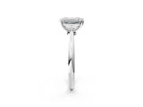 1 Carat Emerald Cut White gold Diamond Solitaire Engagement Ring with Classic Band and Four-Prong Setting_14