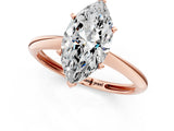 1 Carat Marquise Cut Rose gold Diamond Solitaire Engagement Ring with Classic Band and Four-Prong Setting_13
