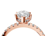 1 Carat Marquise Cut Rose gold Diamond Solitaire Ring with Round  Pavé Band and Four-Prong Setting_46