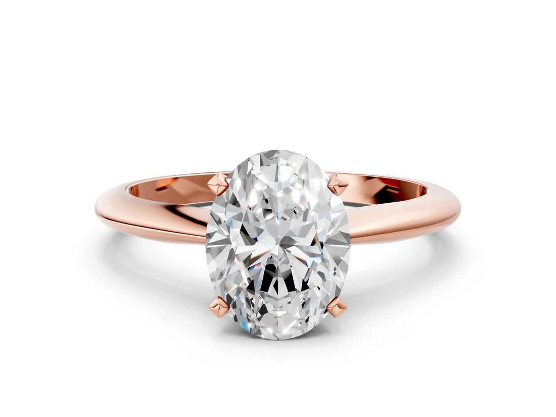 1 Carat Oval Cut Rose gold Diamond Solitaire Engagement Ring with Classic Band and Four-Prong Setting_36