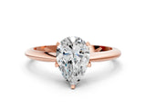 1 Carat Pear Cut Rose gold Diamond Solitaire Engagement Ring with Classic Band and Four-Prong Setting_24