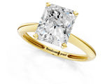 1 Carat Radiant Cut Yellow gold Diamond Solitaire Engagement Ring with Classic Band and Four-Prong Setting_13