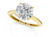 1 Carat Round Cut Yellow gold Diamond Solitaire Engagement Ring with Classic Band and Four-Prong Setting_13