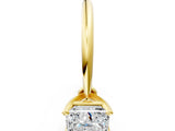 18K Yellow Gold 1.59 Carat F VS1 Princess Diamond Solitaire Engagement Ring with Classic Band and Four-Prong Setting