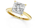 18K Yellow Gold 1.59 Carat F VS1 Princess Diamond Solitaire Engagement Ring with Classic Band and Four-Prong Setting