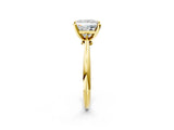 18K Yellow Gold 1.59 Carat F VS1 Princess Diamond Solitaire Engagement Ring with Classic Band and Four-Prong Setting