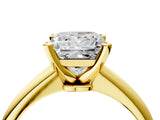 18K Yellow Gold 1.59 Carat F VS1 Princess Diamond Solitaire Engagement Ring with Classic Band and Four-Prong Setting