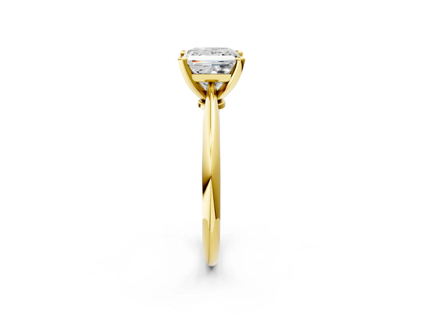 18K Yellow Gold 1.59 Carat F VS1 Princess Diamond Solitaire Engagement Ring with Classic Band and Four-Prong Setting