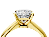 18K Yellow Gold 1.59 Carat F VS1 Princess Diamond Solitaire Engagement Ring with Classic Band and Four-Prong Setting