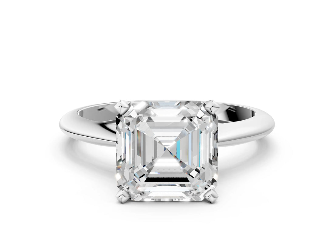 2 Carat Asscher Cut White gold Diamond Solitaire Engagement Ring with Classic Band and Four-Prong Setting_48