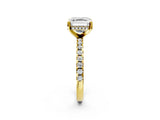 2 Carat Asscher Cut Yellow gold Diamond Solitaire Ring with Round  Pavé Band and Four-Prong Setting_38