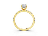 2 Carat Emerald Cut Yellow gold Diamond Solitaire Ring with Round  Pavé Band and Four-Prong Setting_39