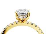 2 Carat Emerald Cut Yellow gold Diamond Solitaire Ring with Round  Pavé Band and Four-Prong Setting_40
