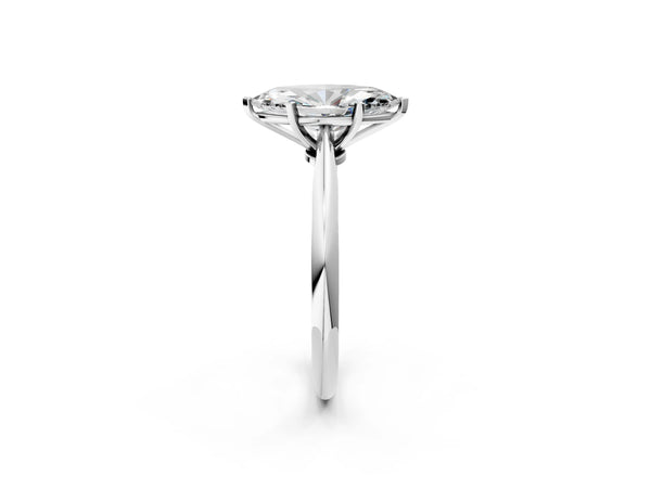 2 Carat Marquise Cut White gold Diamond Solitaire Engagement Ring with Classic Band and Four-Prong Setting