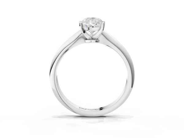 2 Carat Pear Cut Platinum Diamond Solitaire Engagement Ring with Classic Band and Four-Prong Setting