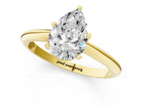 2 Carat Pear Cut Yellow gold Diamond Solitaire Engagement Ring with Classic Band and Four-Prong Setting_25