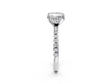 2 Carat Princess Cut Platinum Diamond Solitaire Ring with Round  Pavé Band and Four-Prong Setting_62