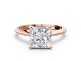 2 Carat Princess Cut Rose gold Diamond Solitaire Engagement Ring with Classic Band and Four-Prong Setting_36
