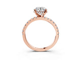 2 Carat Round Cut Rose gold Diamond Solitaire Ring with Round  Pavé Band and Four-Prong Setting_39