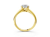 2 Carat Round Cut Yellow gold Diamond Solitaire Engagement Ring with Classic Band and Four-Prong Setting_15