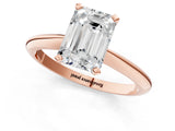 2.5 Carat Emerald Cut Rose gold Diamond Solitaire Engagement Ring with Classic Band and Four-Prong Setting_37