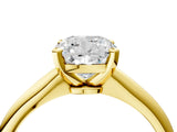 3 Carat Cushion Cut Yellow gold Diamond Solitaire Engagement Ring with Classic Band and Four-Prong Setting_28