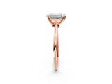 3 Carat Emerald Cut Rose gold Diamond Solitaire Engagement Ring with Classic Band and Four-Prong Setting_14