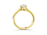 3 Carat Pear Cut Yellow gold Diamond Solitaire Engagement Ring with Classic Band and Four-Prong Setting_27