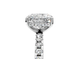 3 Carat Radiant Cut Platinum Diamond Solitaire Ring with Round  Pavé Band and Four-Prong Setting_41