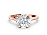 3 Carat Round Cut Rose gold Diamond Solitaire Engagement Ring with Classic Band and Four-Prong Setting_36