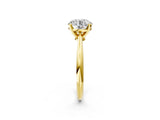 3 Carat Round Cut Yellow gold Diamond Solitaire Engagement Ring with Classic Band and Four-Prong Setting_14