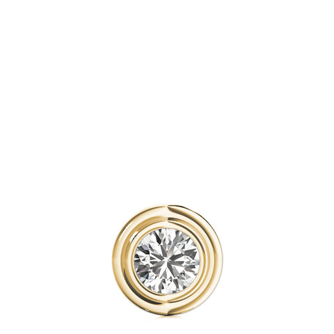 Yellow gold Bezel Round Diamond Pendant