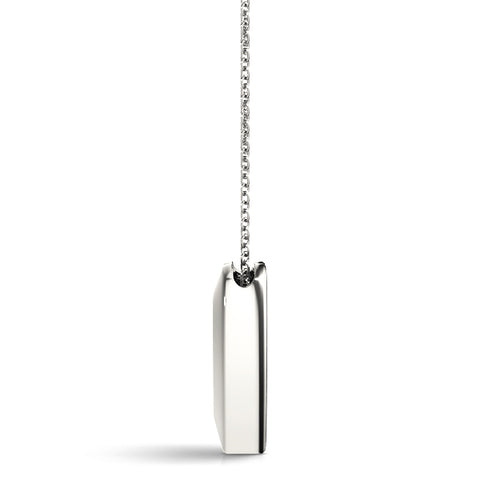 White gold Bezel-Set Round Diamond Heart Pendant