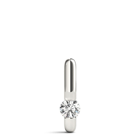 White gold Round Bezel-Set Diamond Pendant