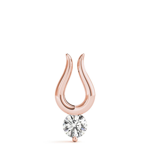 Rose gold Round Solitaire Bezel Set Pendant