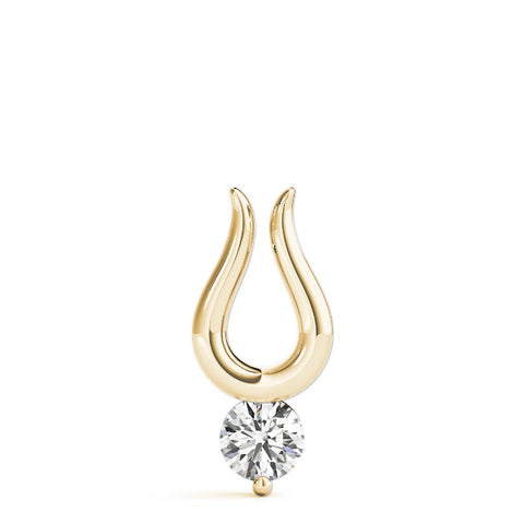 Yellow gold Round Solitaire Bezel Set Pendant