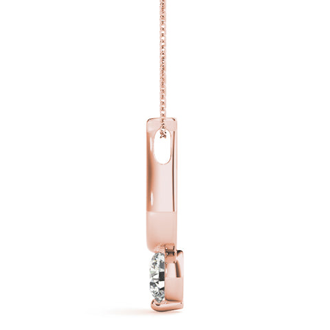 Rose gold Round Solitaire Bezel Set Pendant