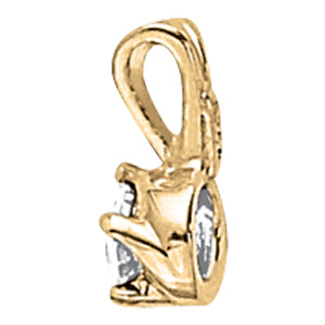White gold Round Solitaire Bezel Pendant