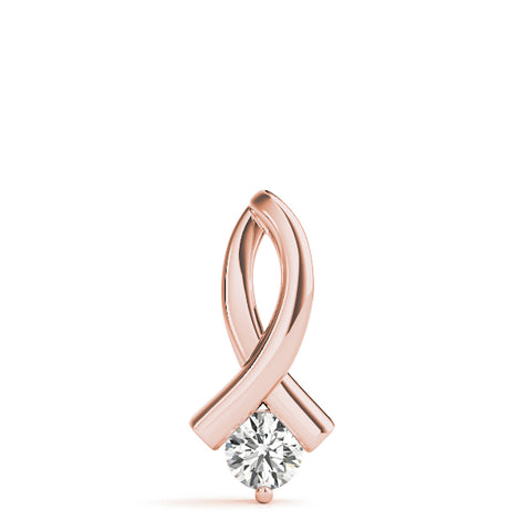 Rose gold Round Solitaire Diamond Twist Pendant