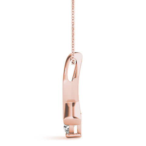 Rose gold Round Solitaire Diamond Twist Pendant