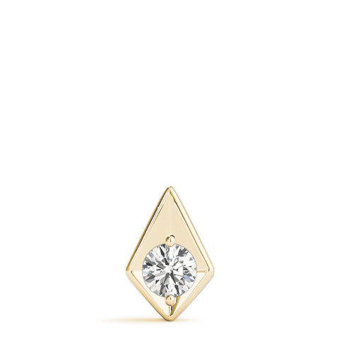 Yellow gold Round Diamond Rhombus Bezel Pendant