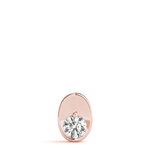 Rose gold Half Bezel Round Cut Diamond Pendant