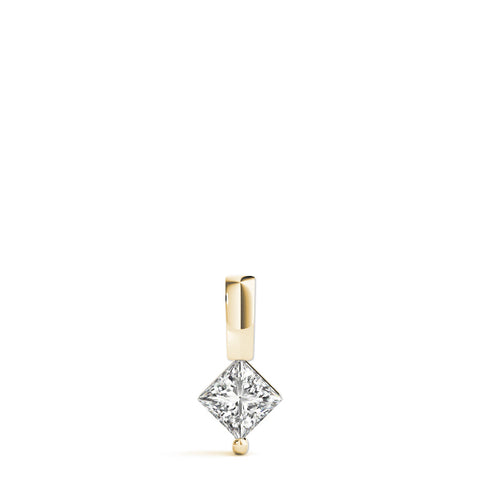 Yellow gold Princess Cut Bezel Set Diamond Pendant