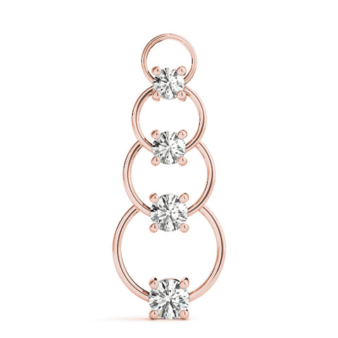 Rose gold Round Diamond Four-Prong Circle Pendant