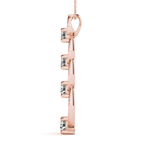 Rose gold Round Diamond Four-Prong Circle Pendant