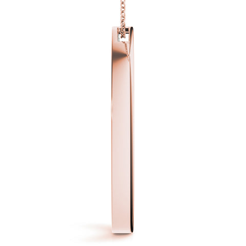 Rose gold Round Diamond Channel Set Pendant
